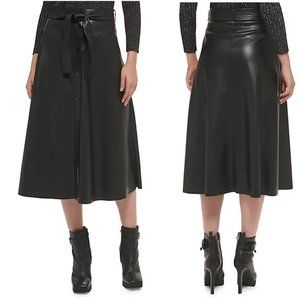 NWT! DKNY Vegan Leather A-Line Skirt